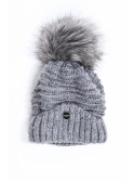 Winter hat with a cuff, graphite C32 - Online store - Boutique